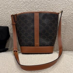 Authentic gently used Celine Triomphe small bucket bag